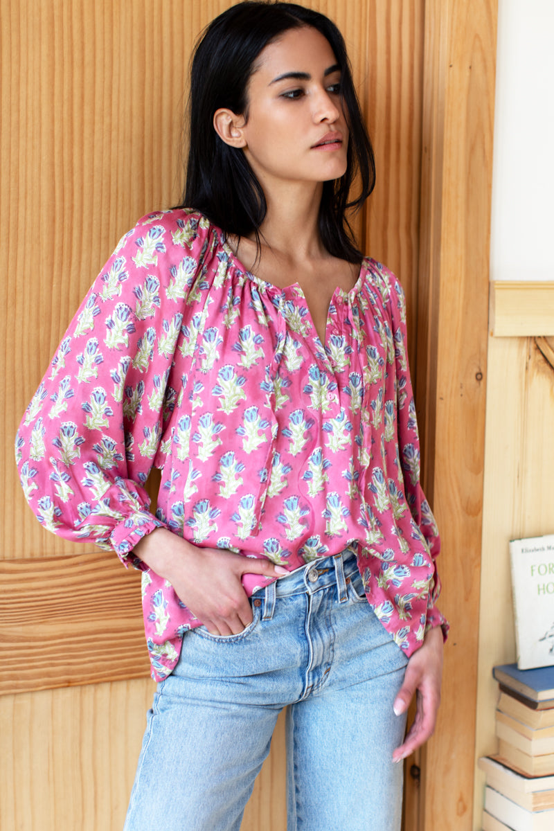 Lucy 2 Blouse - Bell Flower Satin