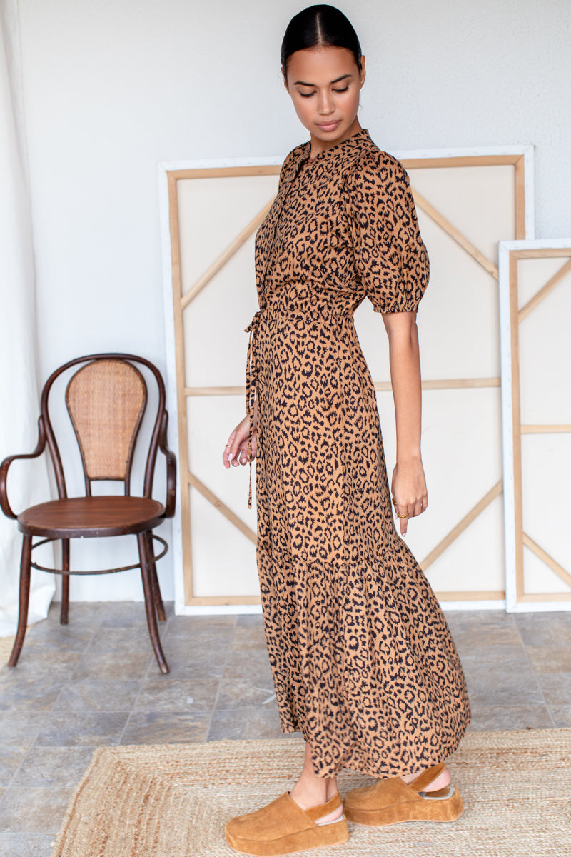 Lucy Dress - Vintage Leopard Organic