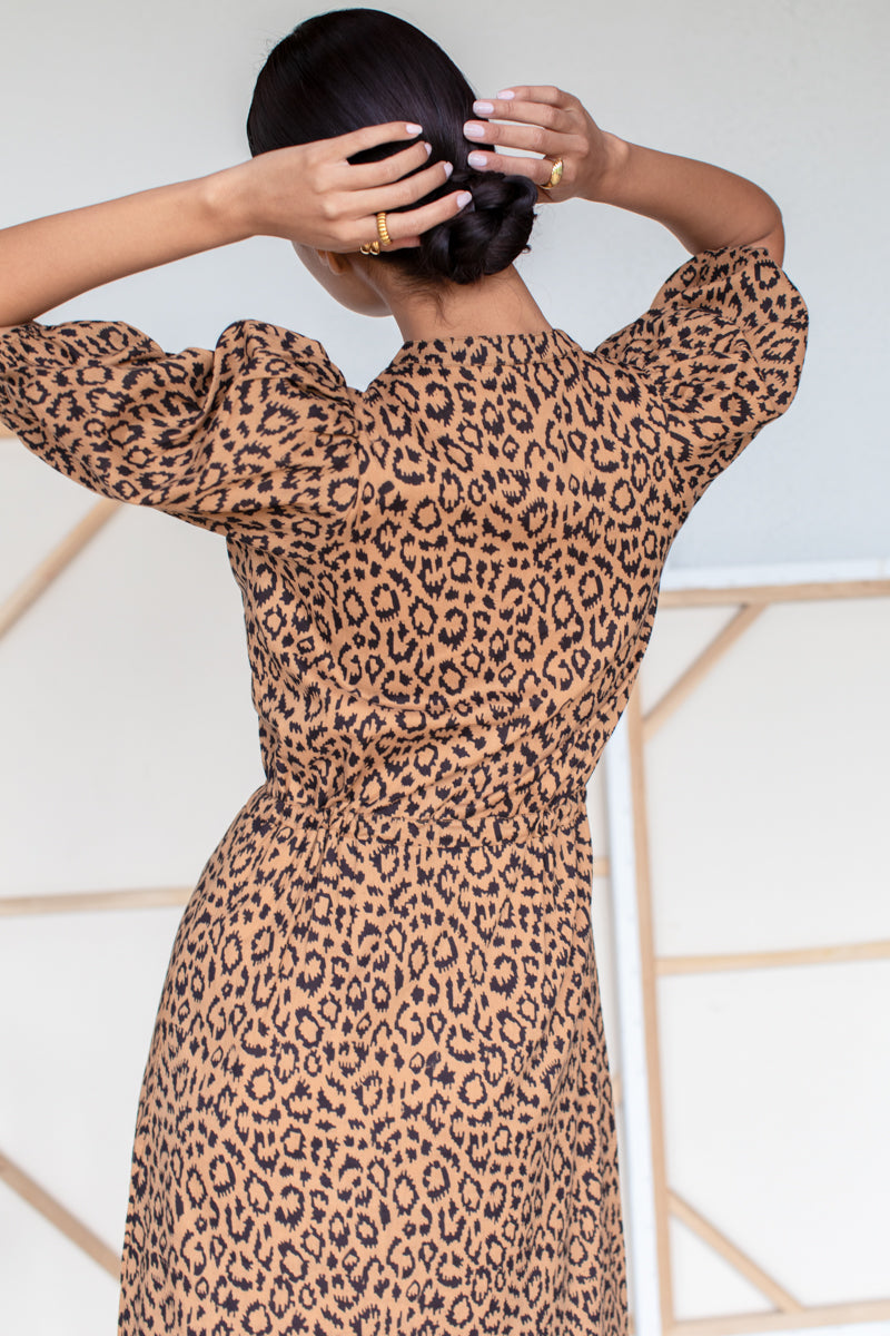 Lucy Dress - Vintage Leopard Organic