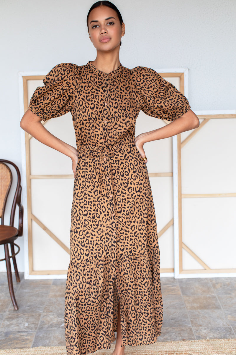 Lucy Dress - Vintage Leopard Organic