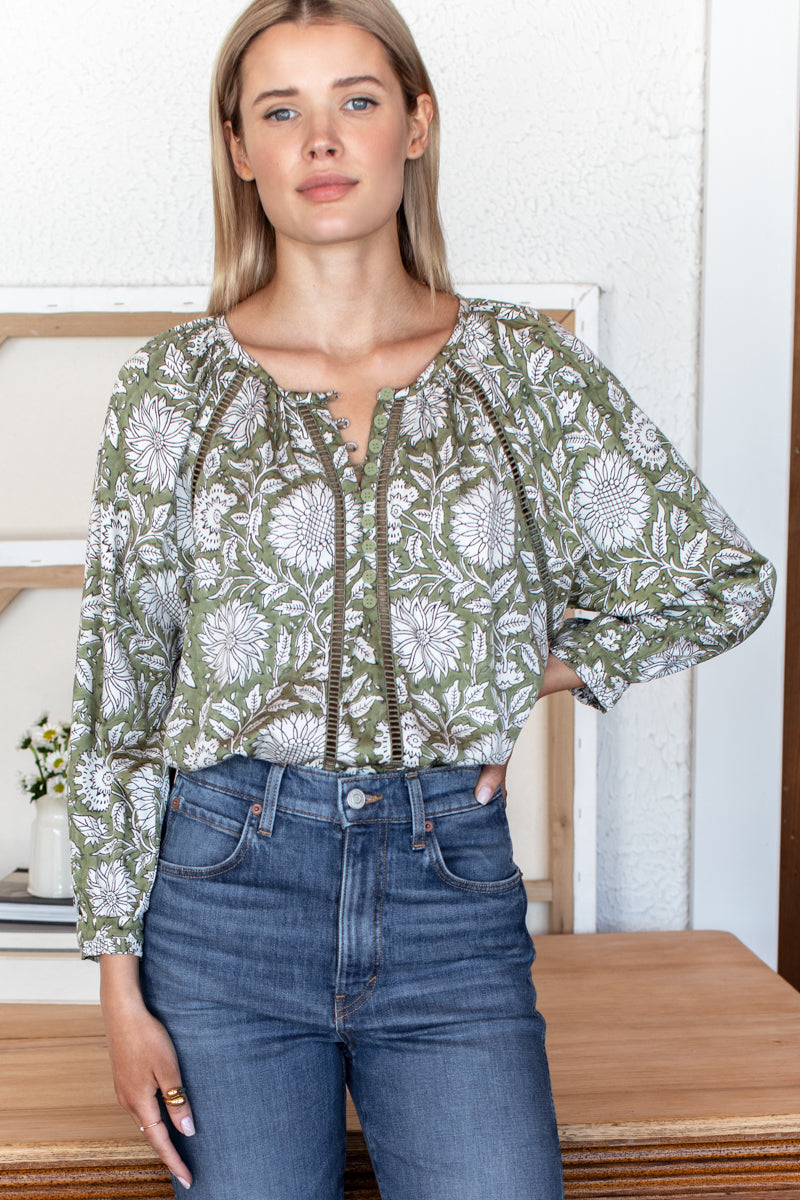 Lucy Heirloom Blouse - Arles Gothic Olive