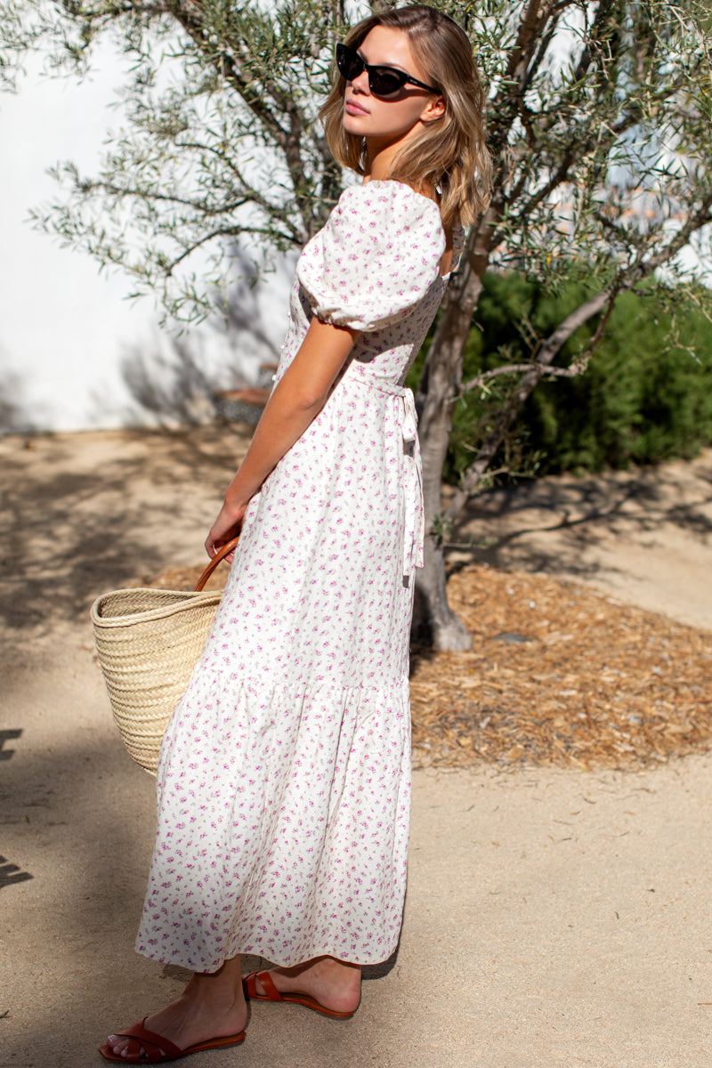 Luie Maxi Dress - Anne Flowers Arctic Pink