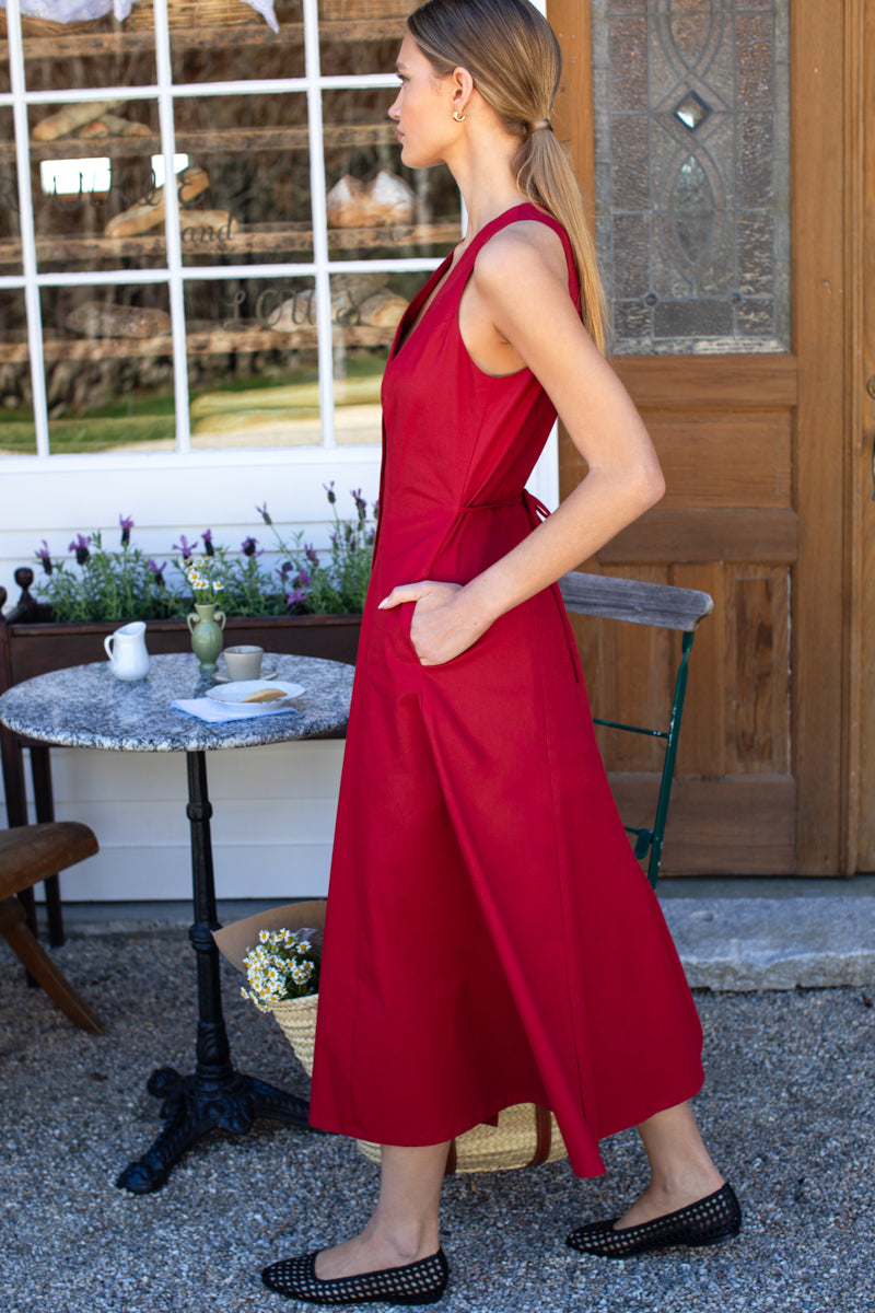 Organic Cafe Dress - Lipstick