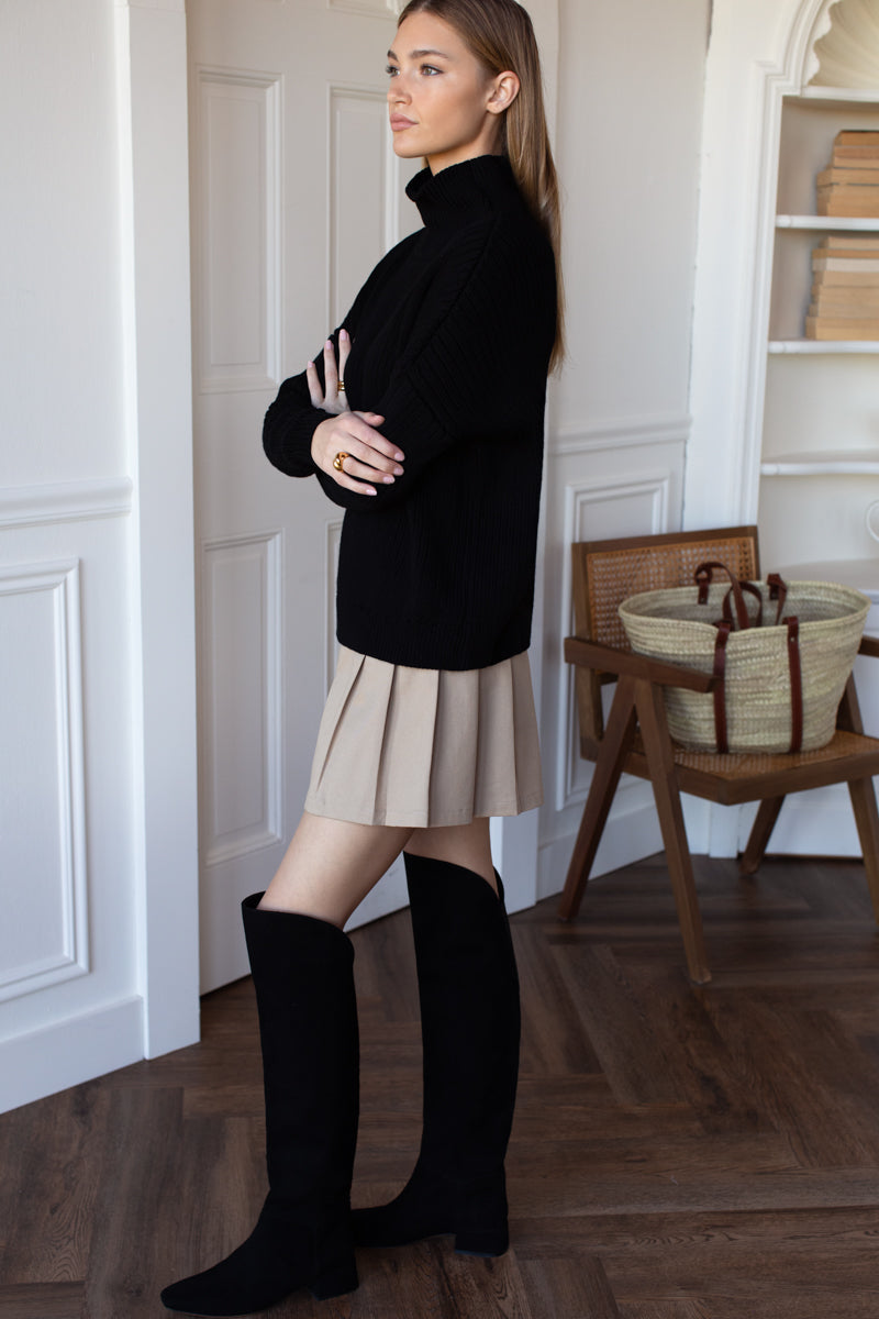 Over The Knee Boot - Black Suede