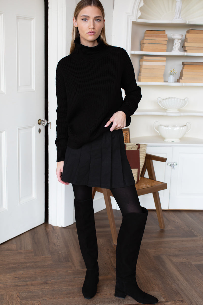 Over The Knee Boot - Black Suede