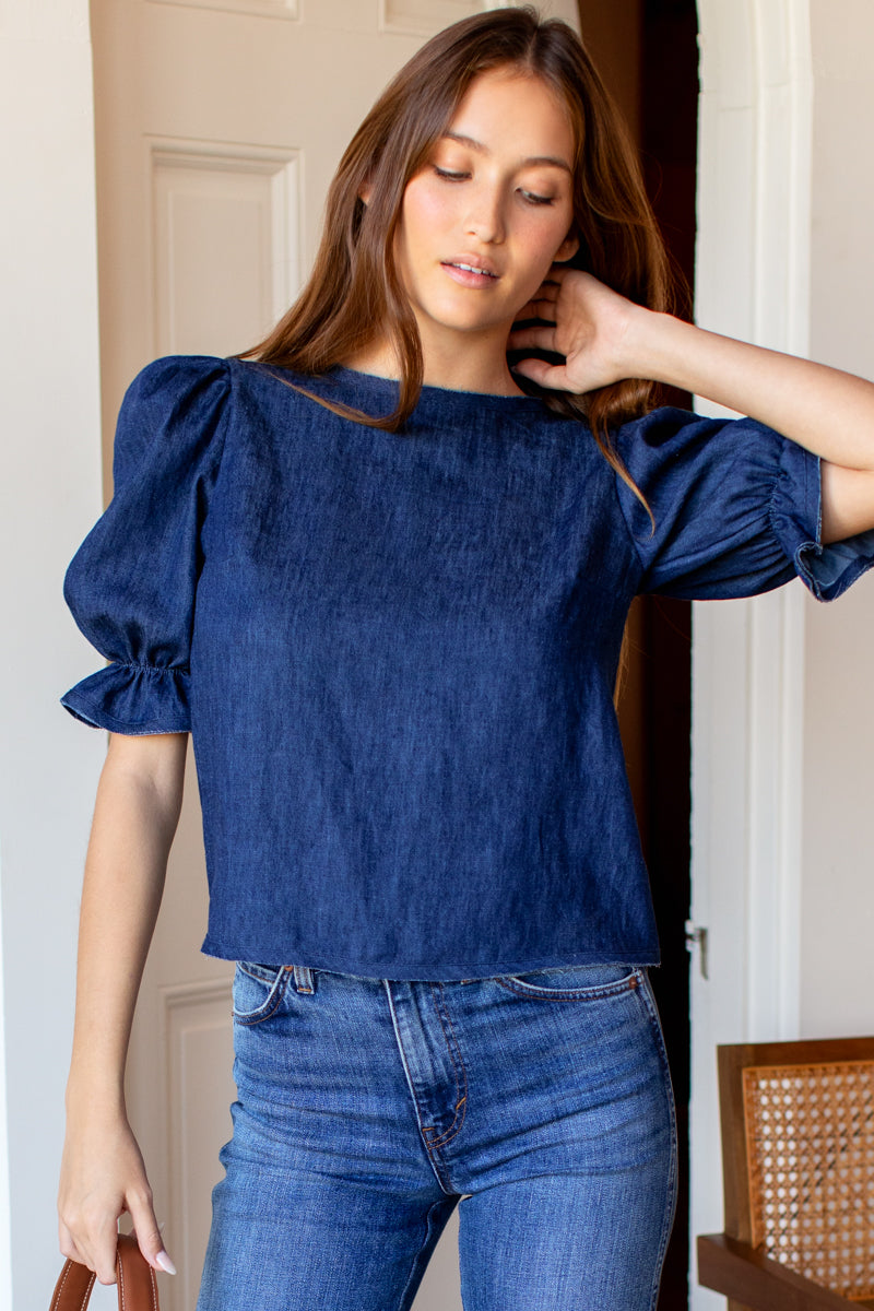 Pearl Blouse - Indigo Hemp Organic