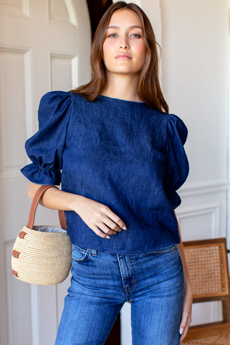 Pearl Blouse - Indigo Hemp Organic