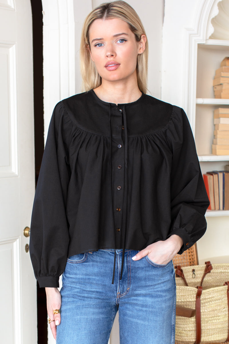 Poet Blouse 2 - Black Swan