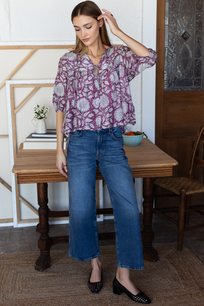Puff Isla Top - Arles Purple