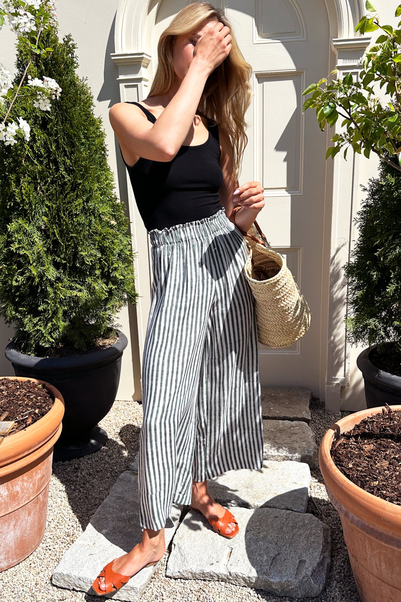 Pull On Pant - Moss Stripe