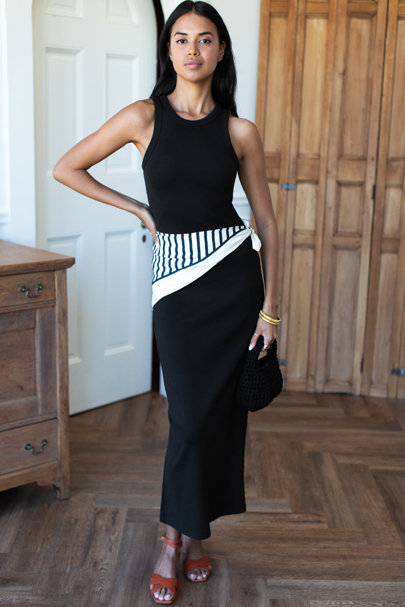 Racerback Tank Maxi Dress - Onyx Rib