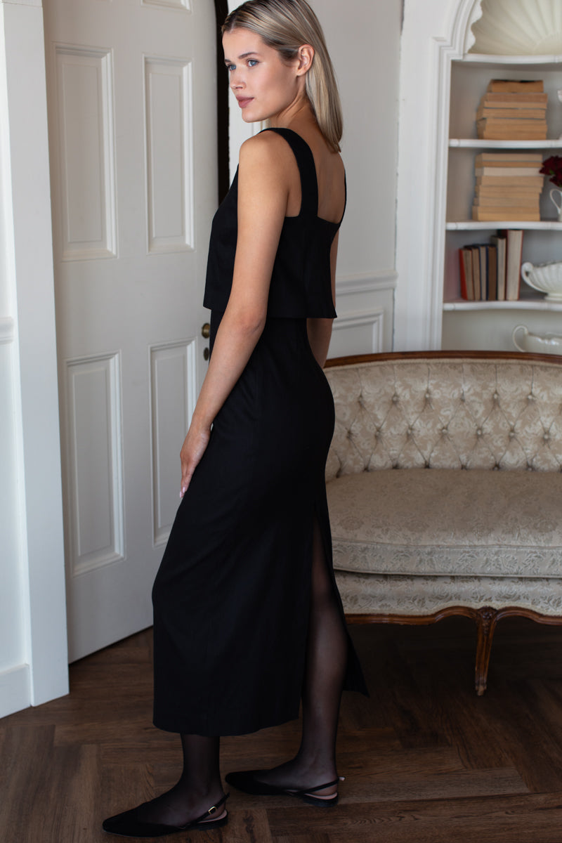 Roma Midi Dress - Black