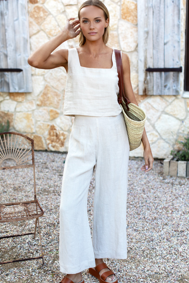 Roma Pant - Natural Linen