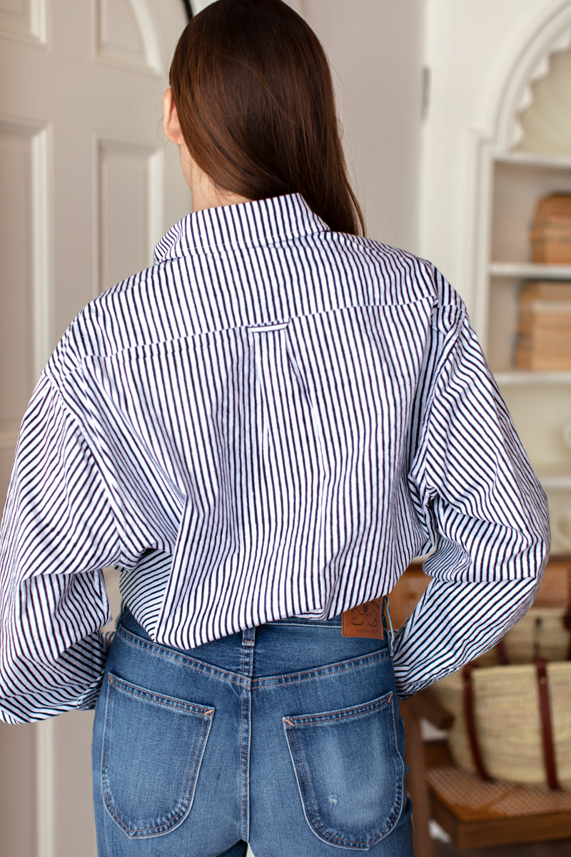 Ryan Shirt - Midnight Stripe Poplin