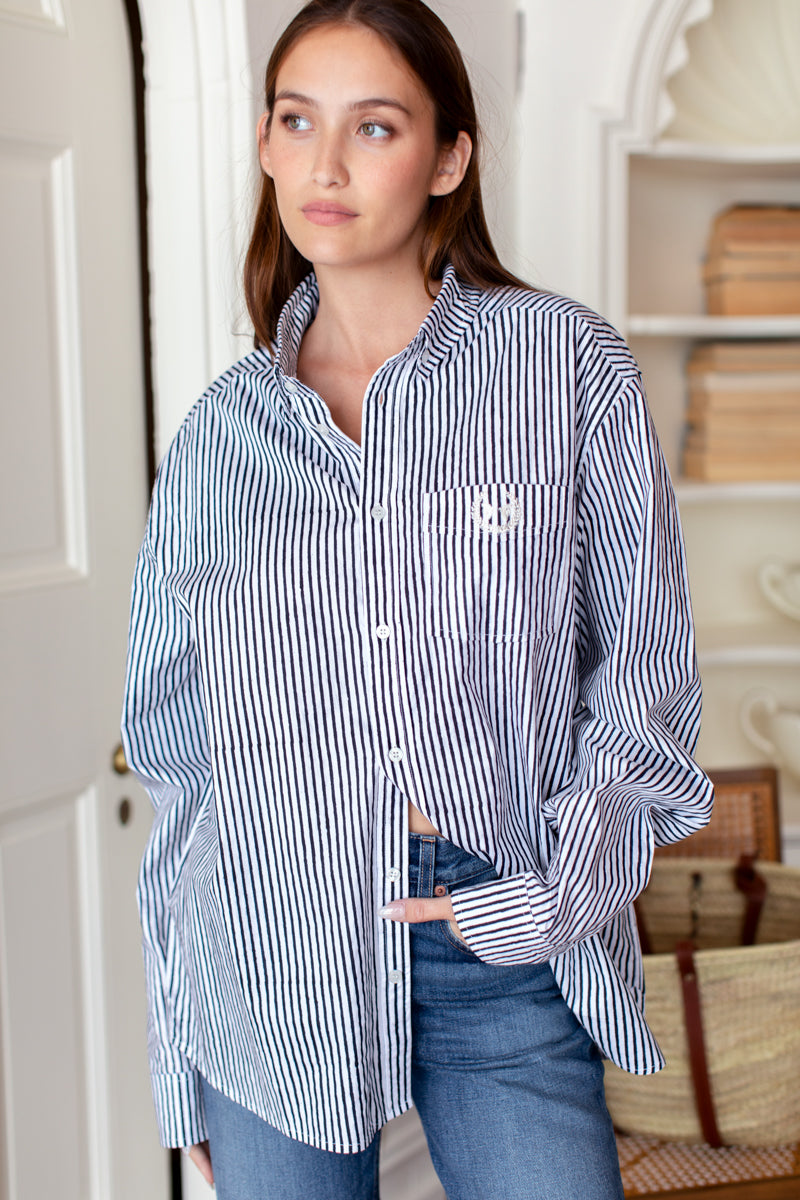 Ryan Shirt - Midnight Stripe Poplin
