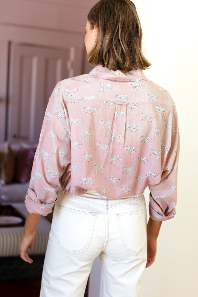 Ryan Shirt - Rose Tan Cheetah Organic