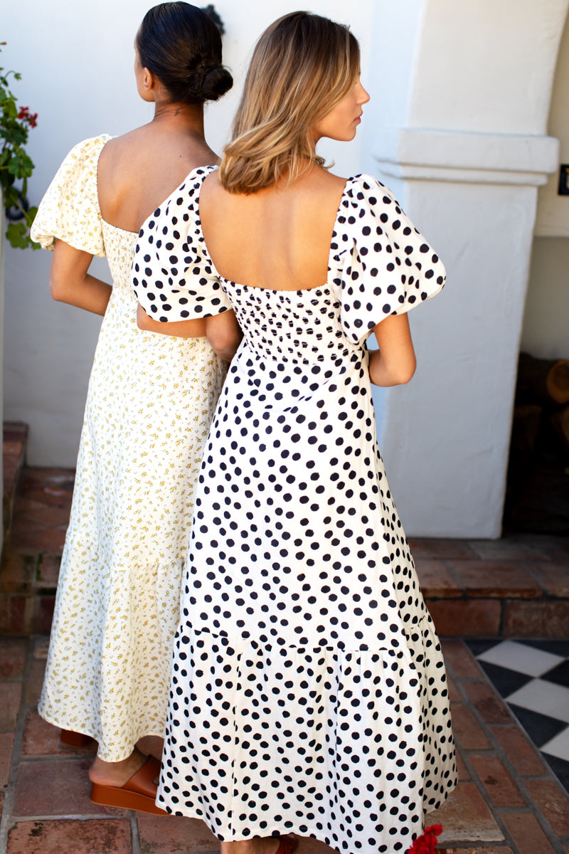 Santiago Maxi Dress - Anne Flowers Gold Linen