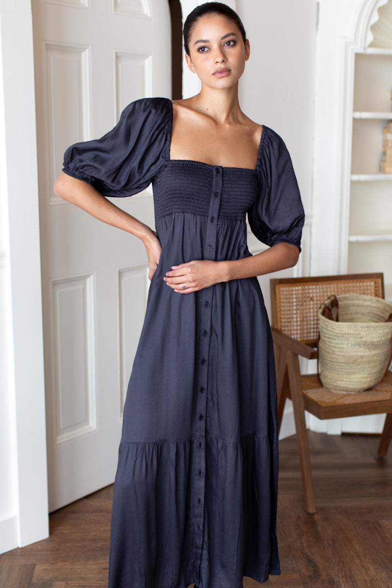 Santiago 3 Maxi Dress - Midnight Satin