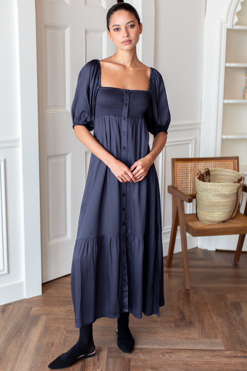 Santiago 3 Maxi Dress - Midnight Satin