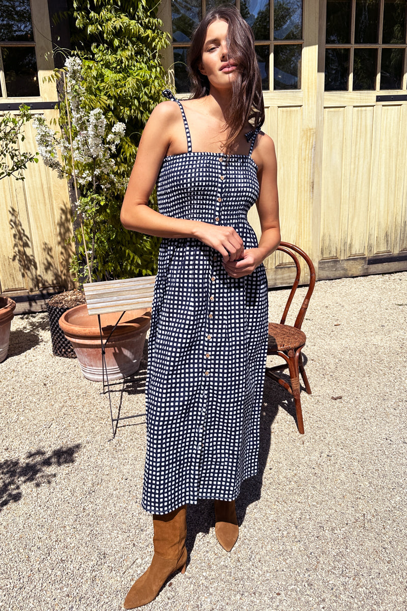 Santiago Sundress - Maritime Gingham Organic