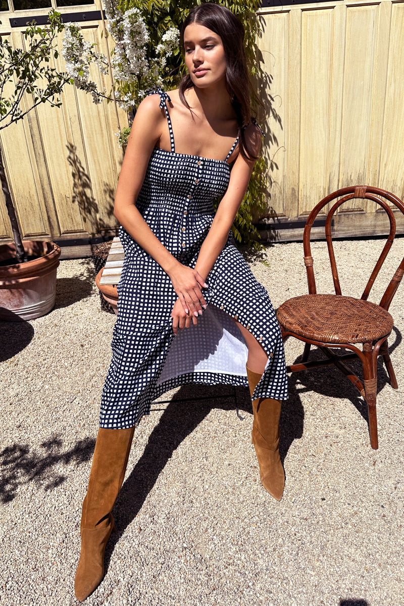 Santiago Sundress - Maritime Gingham Organic