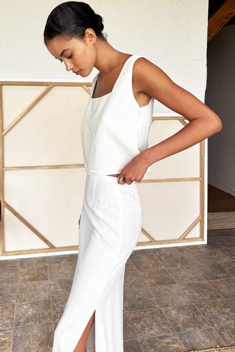 Studio Skirt - Ivory Linen