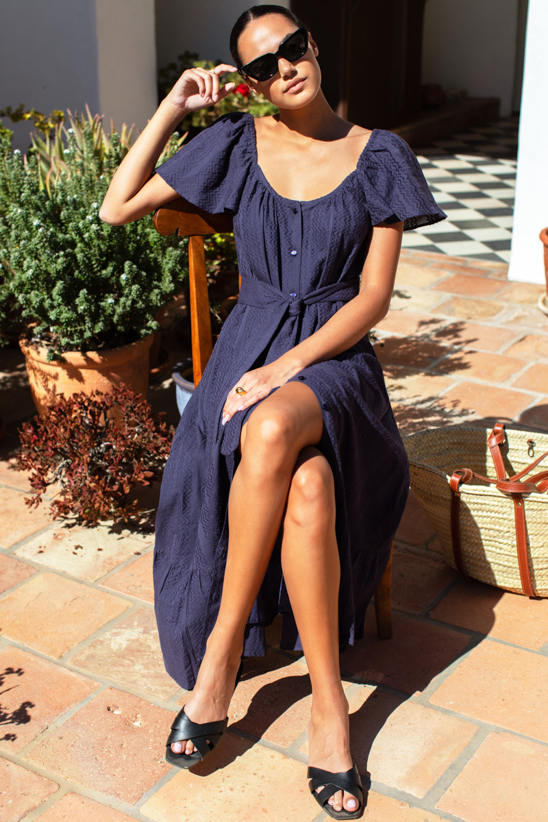 Fortuna Slide - Black Leather