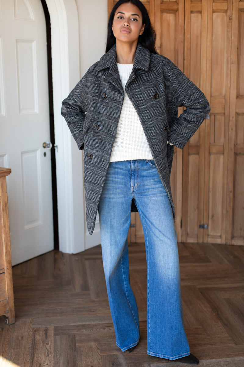 Thomas Coat - Stewart Plaid Charcoal Wool