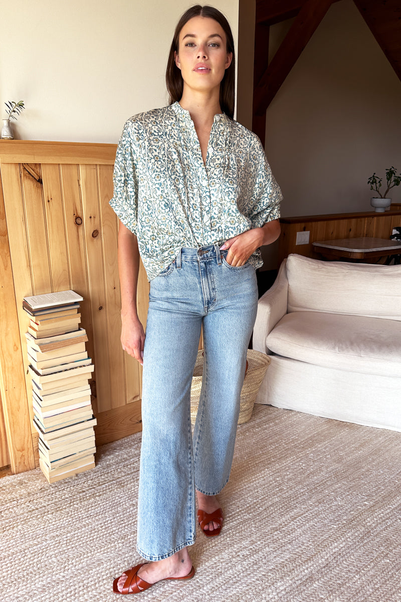 Mandarin Collar Top - Cypress Organic
