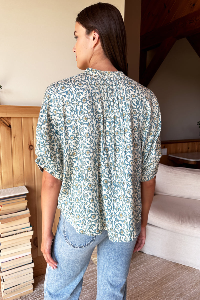 Mandarin Collar Top - Cypress Organic