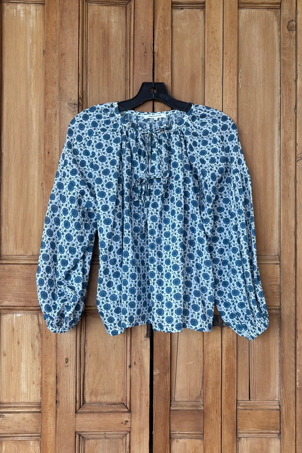 Folk Top - Heritage Blue Flowers Organic