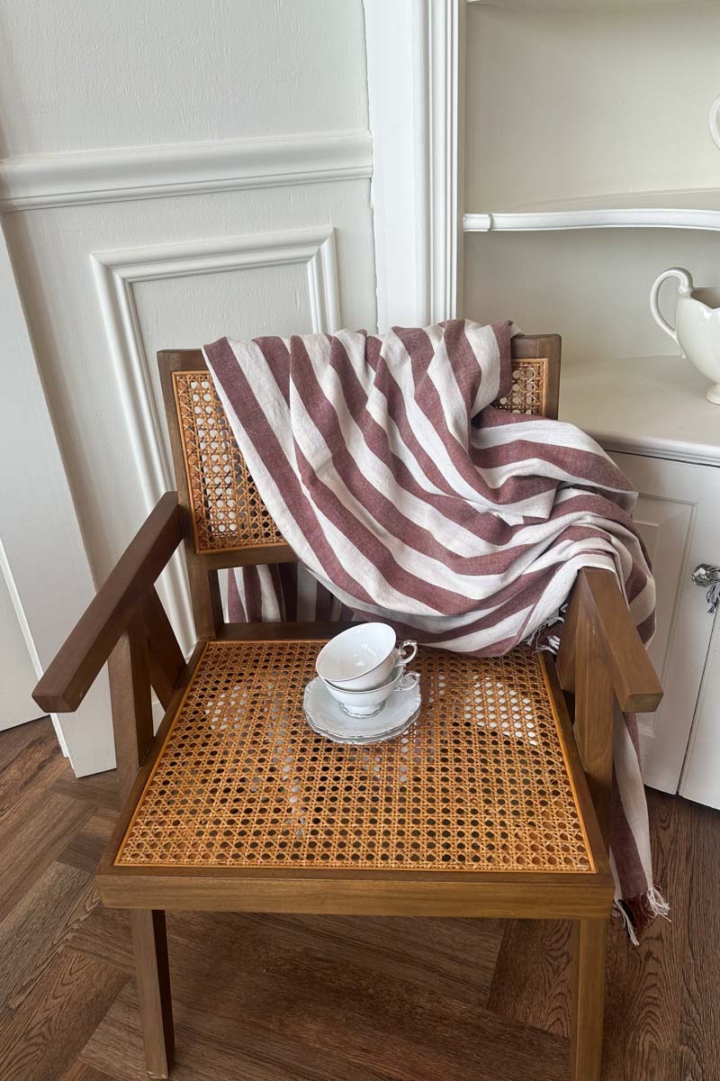 Stripe Tablecloth - Rust