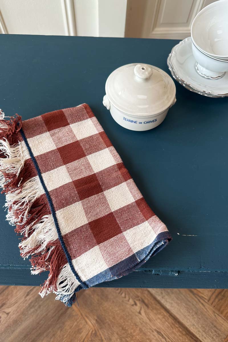 Plaid Napkin Set - Rust
