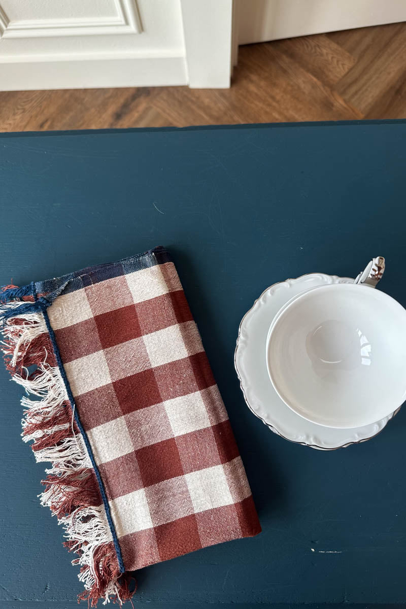 Plaid Napkin Set - Rust