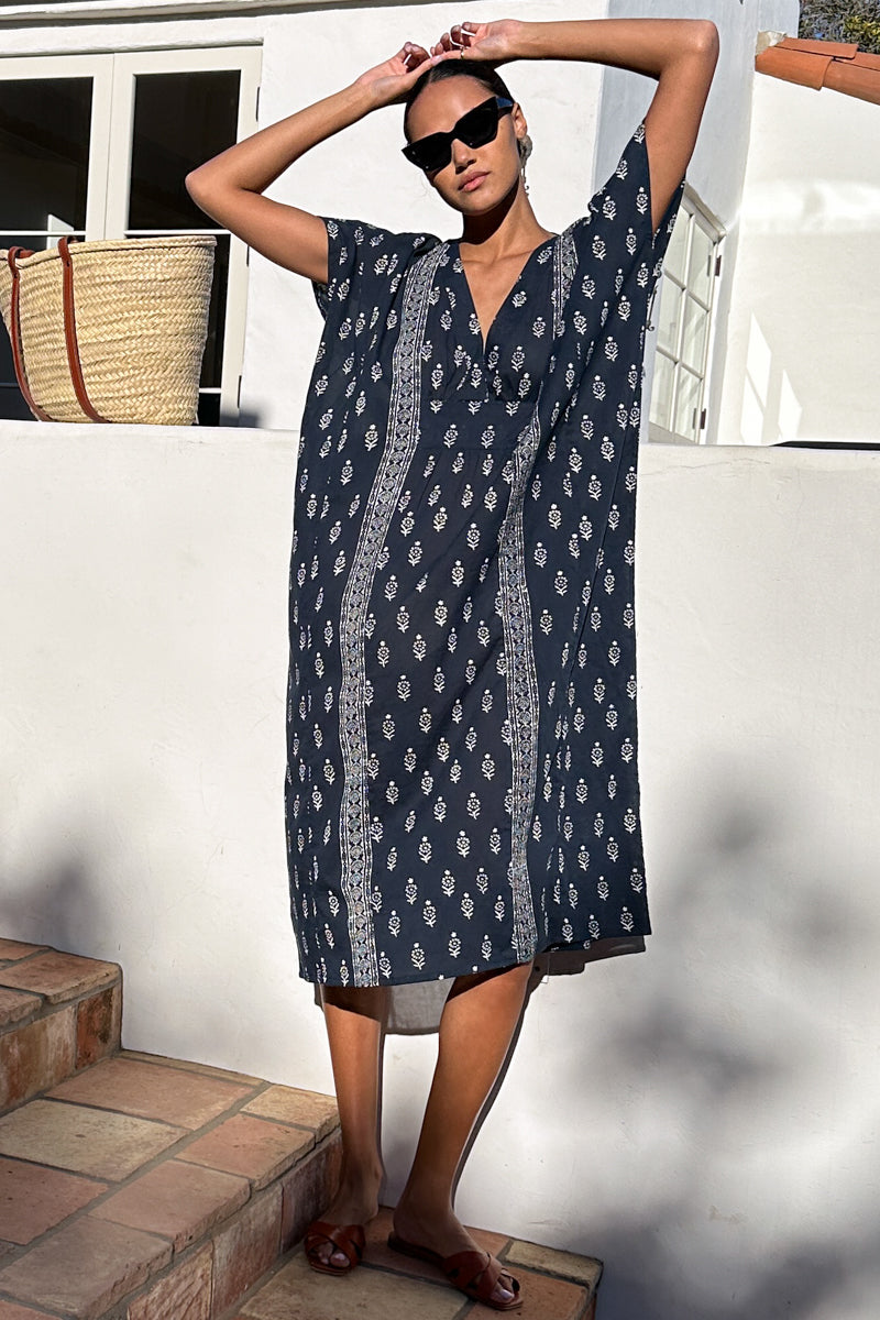 Francina Caftan - Marguerite Blue 2 Organic