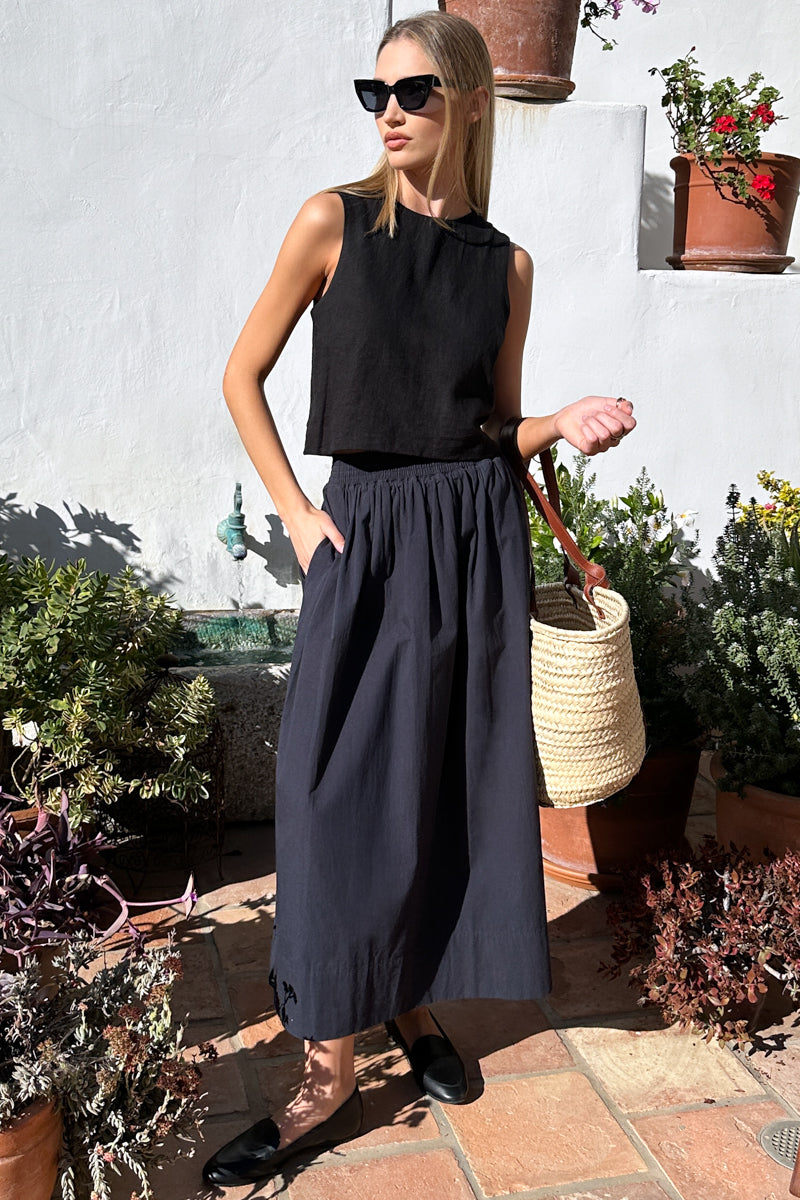 Wide Hem Skirt - Midnight