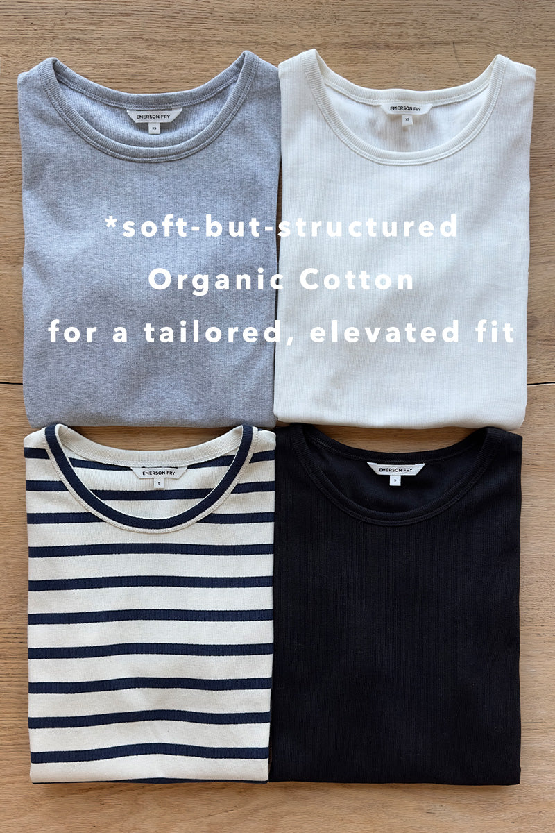 Organic Structured Tee - Ivory Rib Organic