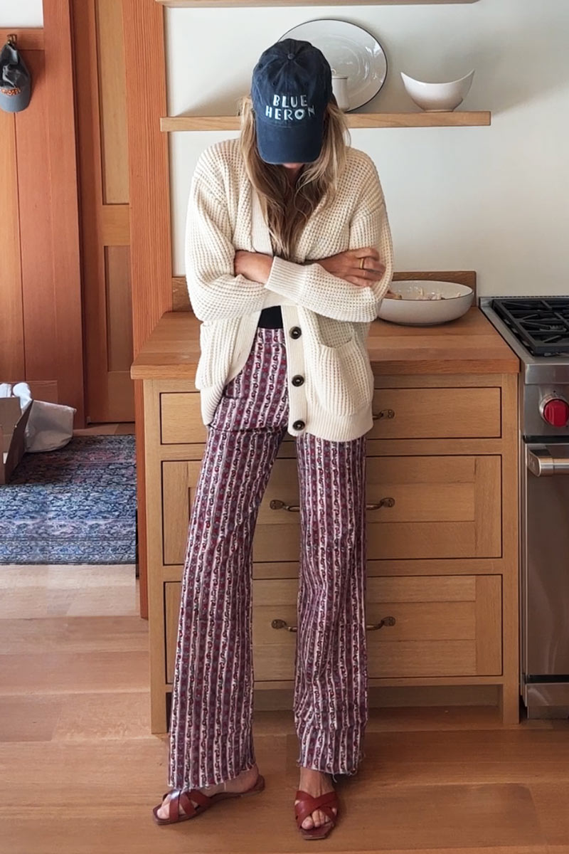 Everyday Pant - Vintage Floral Stripe Organic