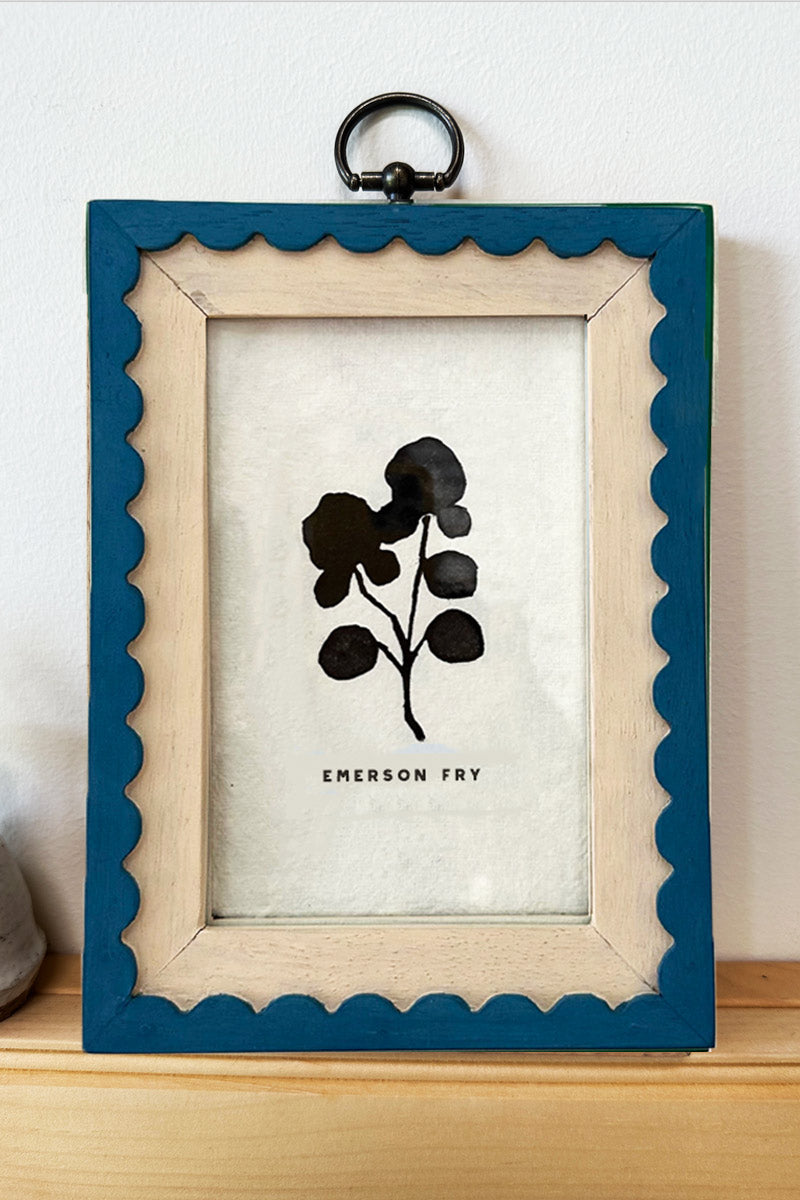 Hand Carved Frame - French Blue