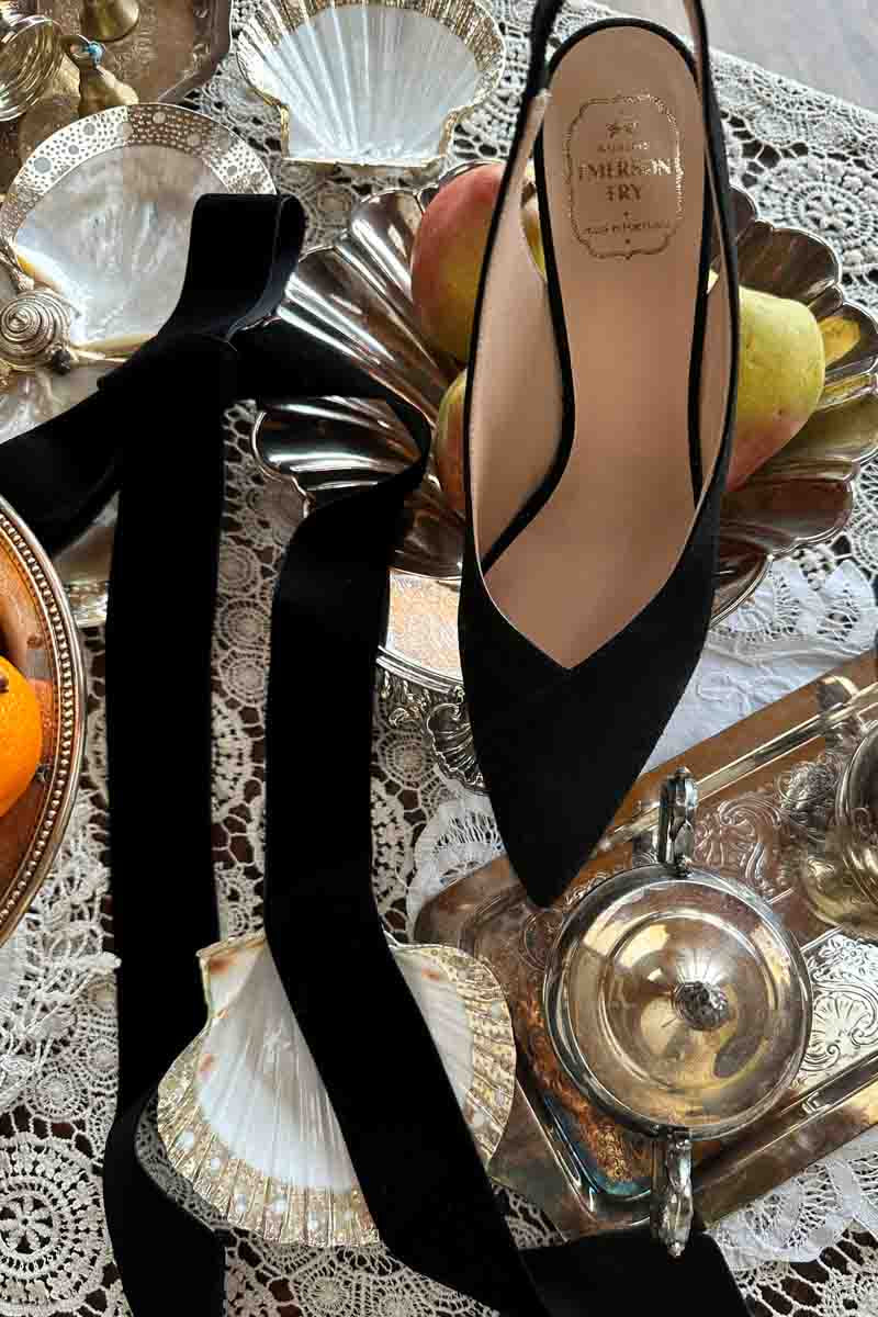 Frankie Heel - Black Suede