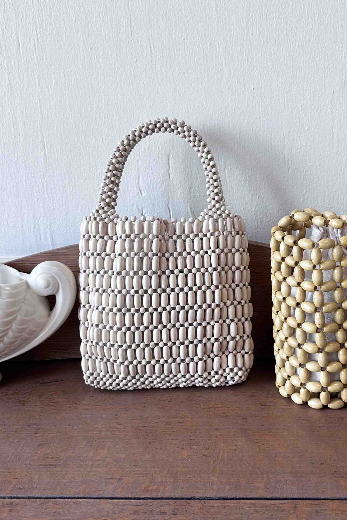 Wood Bead Bag - Cloud