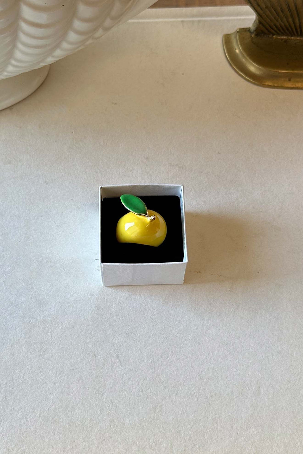 Enamel Lemon Ring  OS