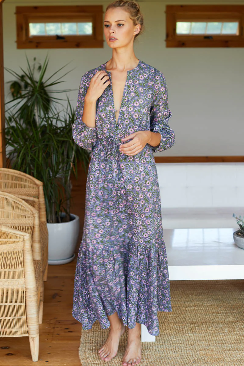 Frances 3 Dress - Midnight Wildflower Organic