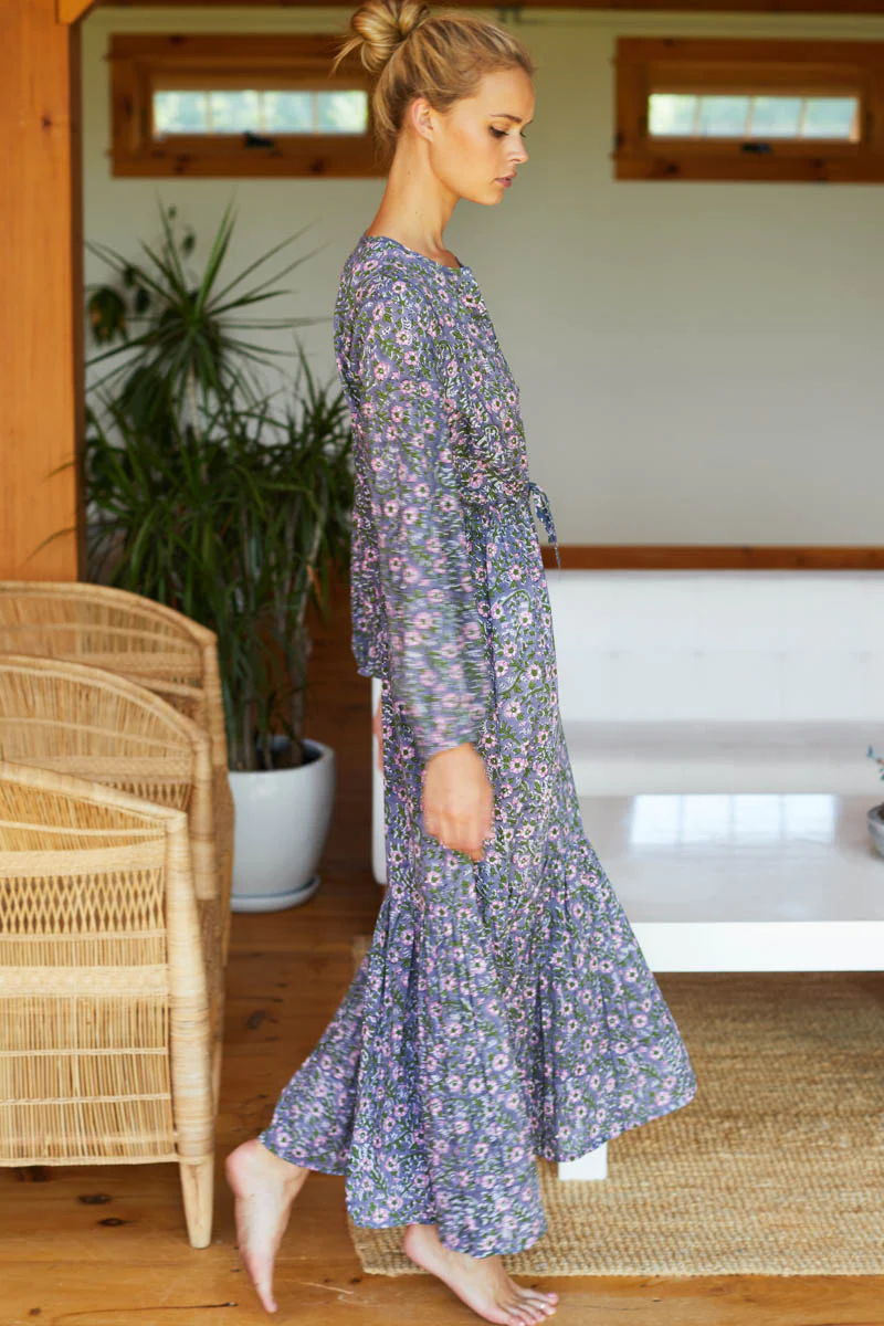 Frances 3 Dress - Midnight Wildflower Organic