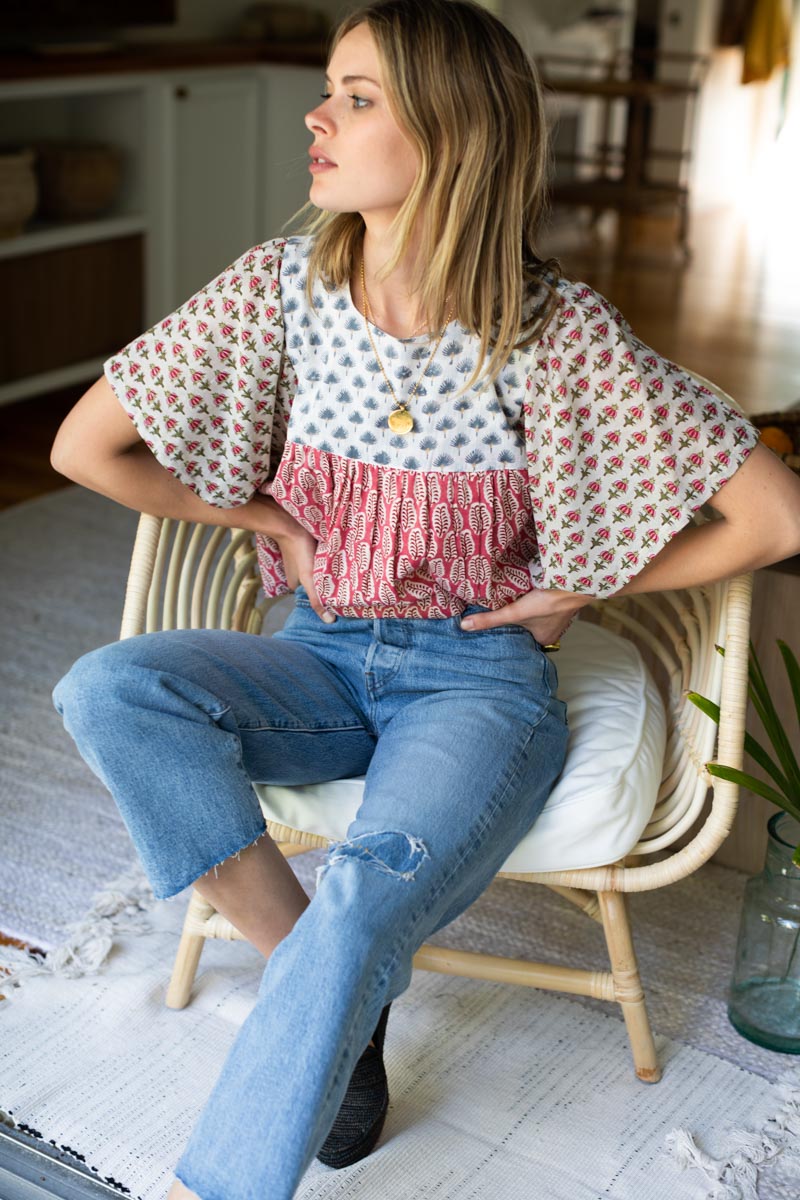 Basalie top - Patchwork Rosey Organic