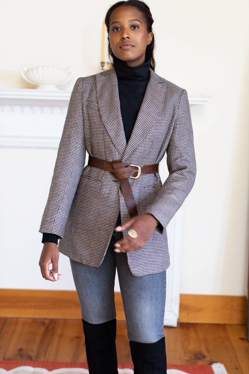 Dinner Jacket - Houndstooth Linen