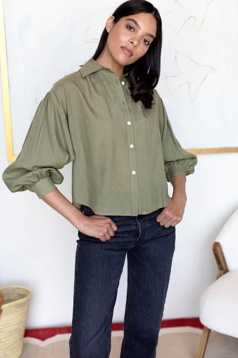 Elvie Long Sleeve Shirt - Fern Green