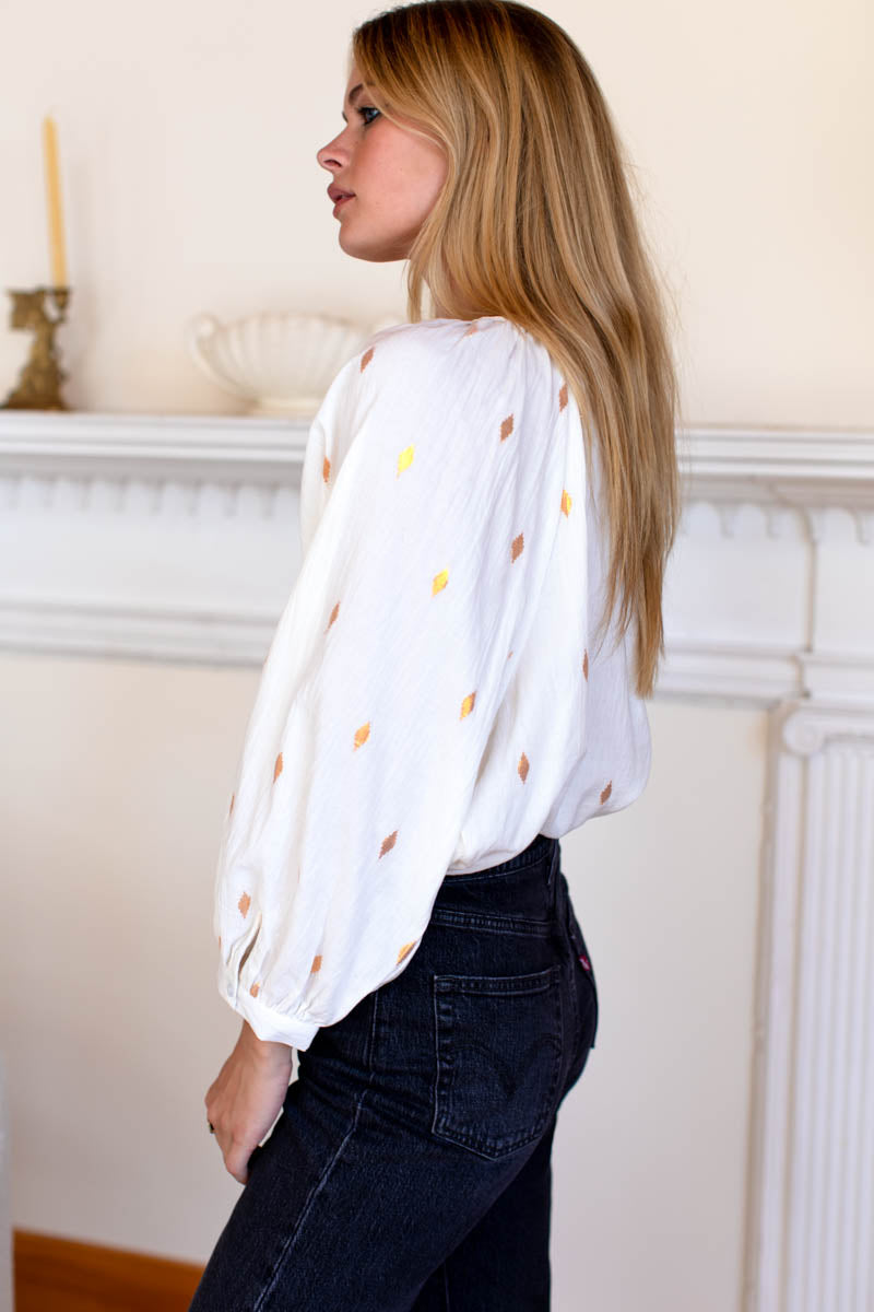 Frances Blouse - Gold Leaf Ivory