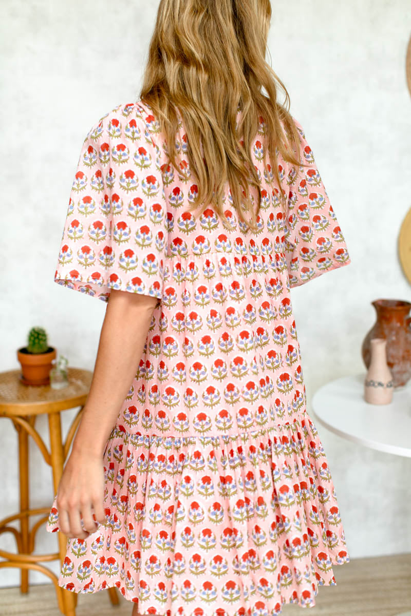 Isla Dress - Friday Flowers Pink Organic
