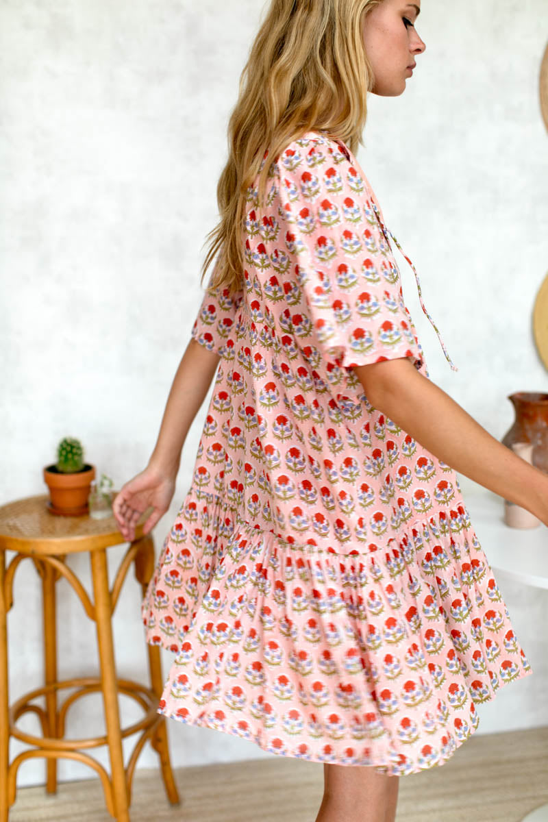Isla Dress - Friday Flowers Pink Organic